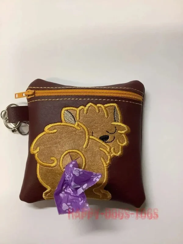 Embroidered Pomeranian Dog Poo Bag Dispenser