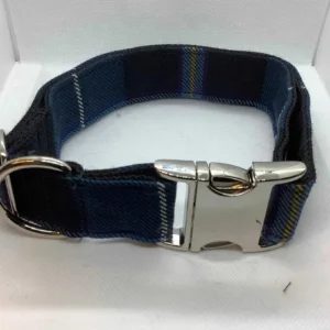 Extralargeblueandnavytartandogcollar Happy Dogs Togs1