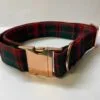 Extra Large Dog Collar Green with Red Check Tartan