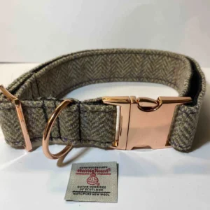 Extralargeharristweeddogcollarbrownandcreamherringbonedogcollar Happy Dogs Togs1