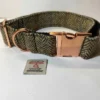 Extra Large Harris Tweed Dog Collar Brown and Fawn Herringbone