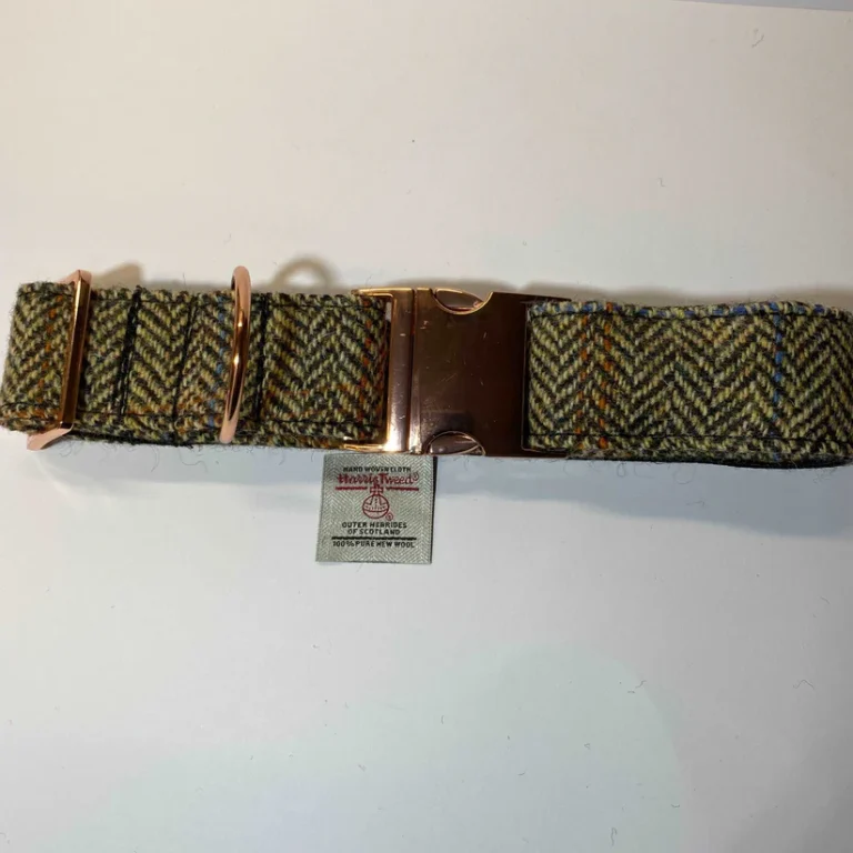 Extralargeharristweeddogcollarbrownandfawnherringbonedogcollar Happy Dogs Togs3