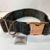Harris Tweed Extra Large Dog Collar Grey and Brown Check