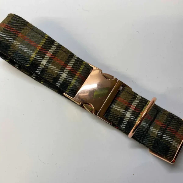 Extra Large Tartan Dog Collar Brown Check Tartan - Image 3