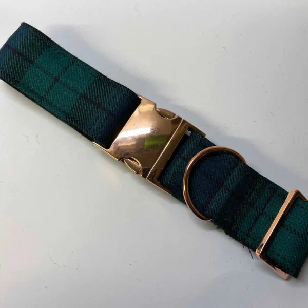 Extra Large Tartan Dog Collar Green And Black Tartan - Image 2