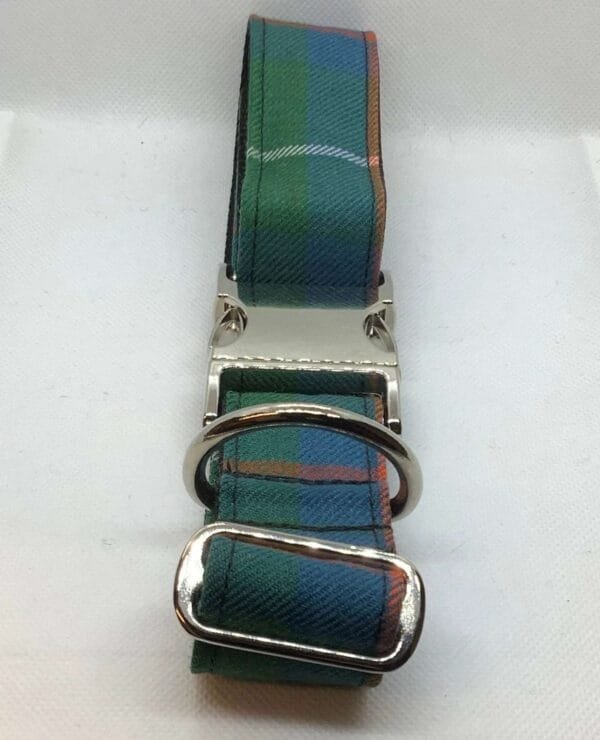 Extra Large Tartan Dog Collar In Green - Image 2