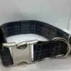 Extra Large Grey Tartan Dog Collar