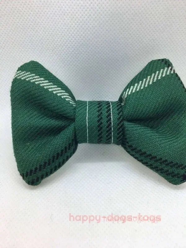 Green Tartan Dog Bow Tie