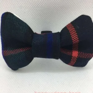 Small Tartan Dog Bow Tie In Green, Black And Red