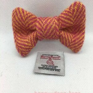 Harristweeddogbowtiepinkandyellowsmall Happy Dogs Togs1