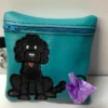 Black Labradoodle poo bag dispenser