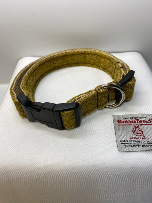 Mustard Harris Tweed Dog Collar - Image 4