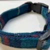 Teal Check Harris Tweed Dog Collar - Image 4
