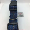 Harris Tweed Dog Collar Blue with Gold check - Image 2