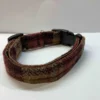 Harris Tweed Dog Collar Brown and Fawn check - Image 2