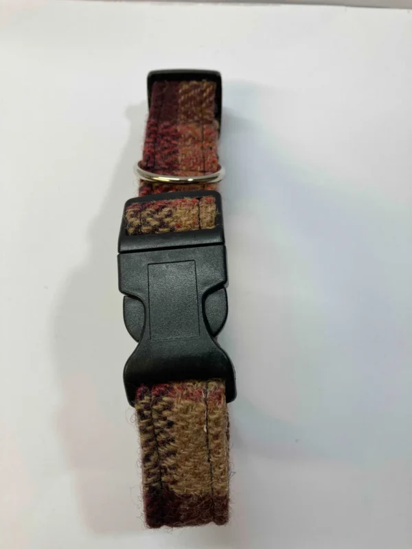 Harris Tweed Dog Collar Brown And Fawn Check - Image 3