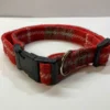 Red Check Harris Tweed Dog Collar