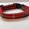 Red Check Harris Tweed Dog Collar - Image 2