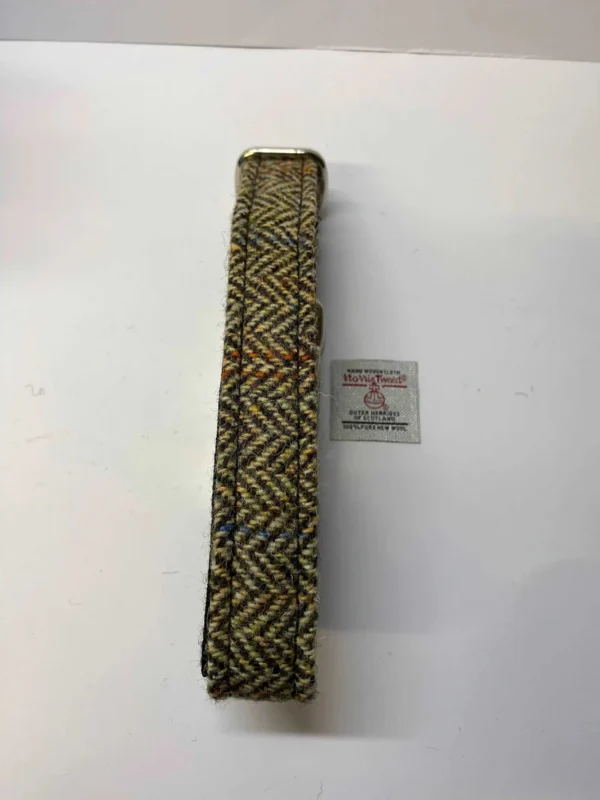 Harris Tweed Brown And Fawn Herringbone Dog Collar Set - Image 5