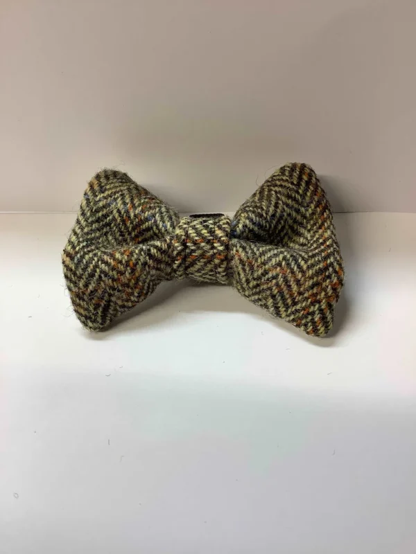 Harris Tweed Dog Collar Size Large Brown And Fawn Herringbone Dog Collar Set. - Image 4