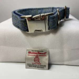 Harristweeddogcollarsizelargelightbluedogcollar Happy Dogs Togs1