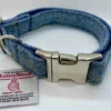 Large Light Blue Harris Tweed Dog Collar - Image 6