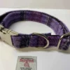 Large Purple Check Harris Tweed Dog Collar