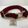 Large Red Harris Tweed Dog Collar