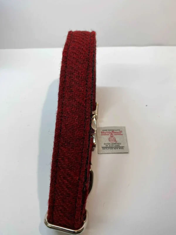 Large Red Harris Tweed Dog Collar - Image 2