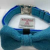 Harris Tweed Blue dog collar and Bow set Large size - Image 6
