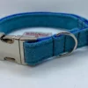 Harris Tweed Blue dog collar and Bow set Large size - Image 4