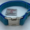 Harris Tweed Blue dog collar and Bow set Large size - Image 3
