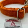 Harris Tweed Large Orange dog collar and Bow set - Image 2