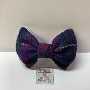 Harristweeddogbowtieinpurpleandnavytartan Happy Dogs Togs1