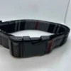 Handmade Tartan Dog Collar Grey, Red, Black