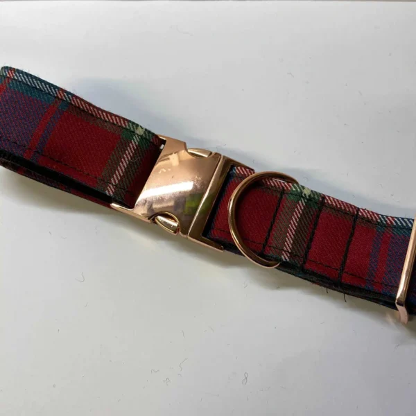 Extra Large Tartan Dog Collar In Red, Blue ,Green Tartan - Image 3