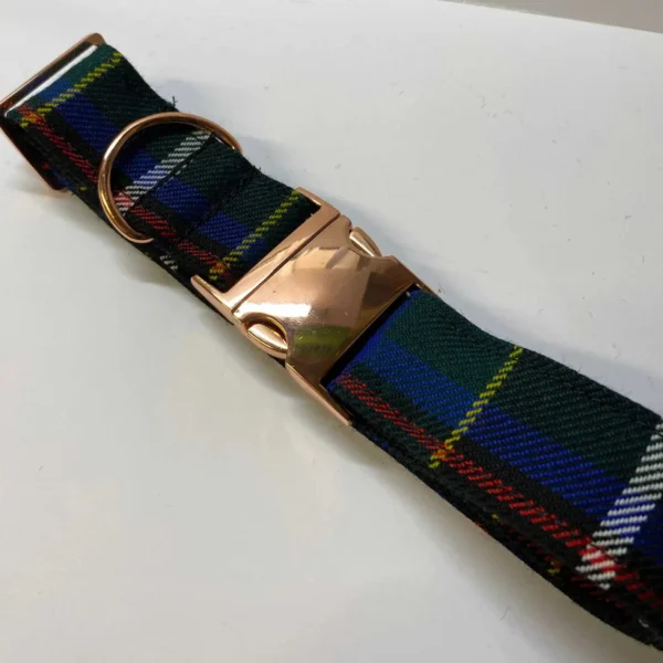 Extra Large Tartan Dog Collar Green And Blue Check Tartan - Image 3