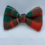 Red and Green Tartan Dog Bow Tie , Medium Size