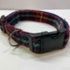 Red Tartan Harris Tweed Dog Collar