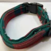Scottish Tartan Dog Collar in Red, Green and White - Image 2