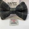 Dark Grey Check HARRIS TWEED Dog Bow Tie