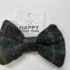 Dark Grey Check HARRIS TWEED Dog Bow Tie - Image 2