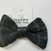 Dark Grey Check HARRIS TWEED Dog Bow Tie - Image 2