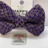 Purple with Gold Pattern Handcrafted Dog Dickie Bow