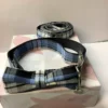 Blue and White Tartan Dog Collar and Bow Set - Image 2