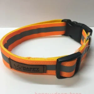 Largedogcollarfluorescentorangereflectivesafety Happy Dogs Togs1