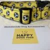 Yellow with Footballs Dog Collar
