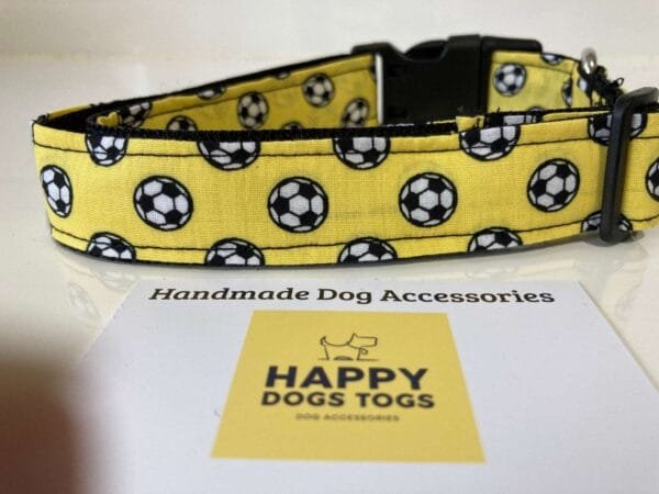 Yellow With Footballs Dog Collar - Image 2