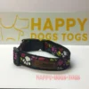 Black with Coloured Paw Prints Dog Collar - Image 2