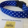 Blue with White Polkadots Dog Collar - Image 2